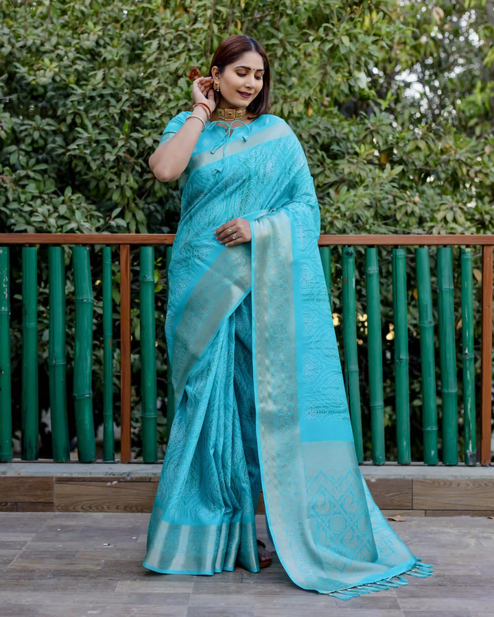 Designer Dola Silk Saree | Beautified with Wevon Pallu Border Designer, Digital Printed Work