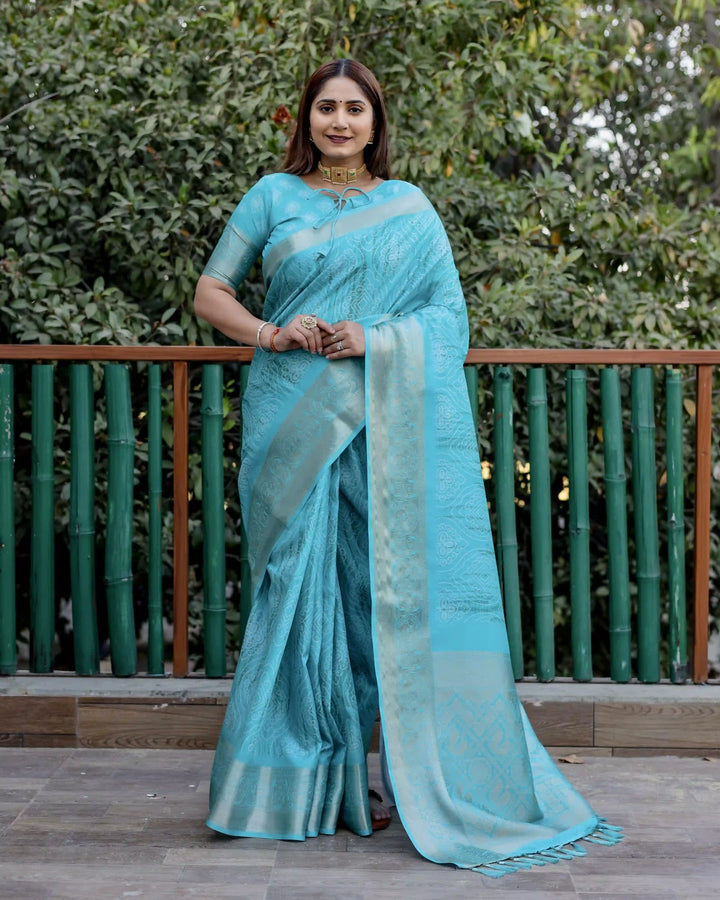 Designer Dola Silk Saree | Beautified with Wevon Pallu Border Designer, Digital Printed Work