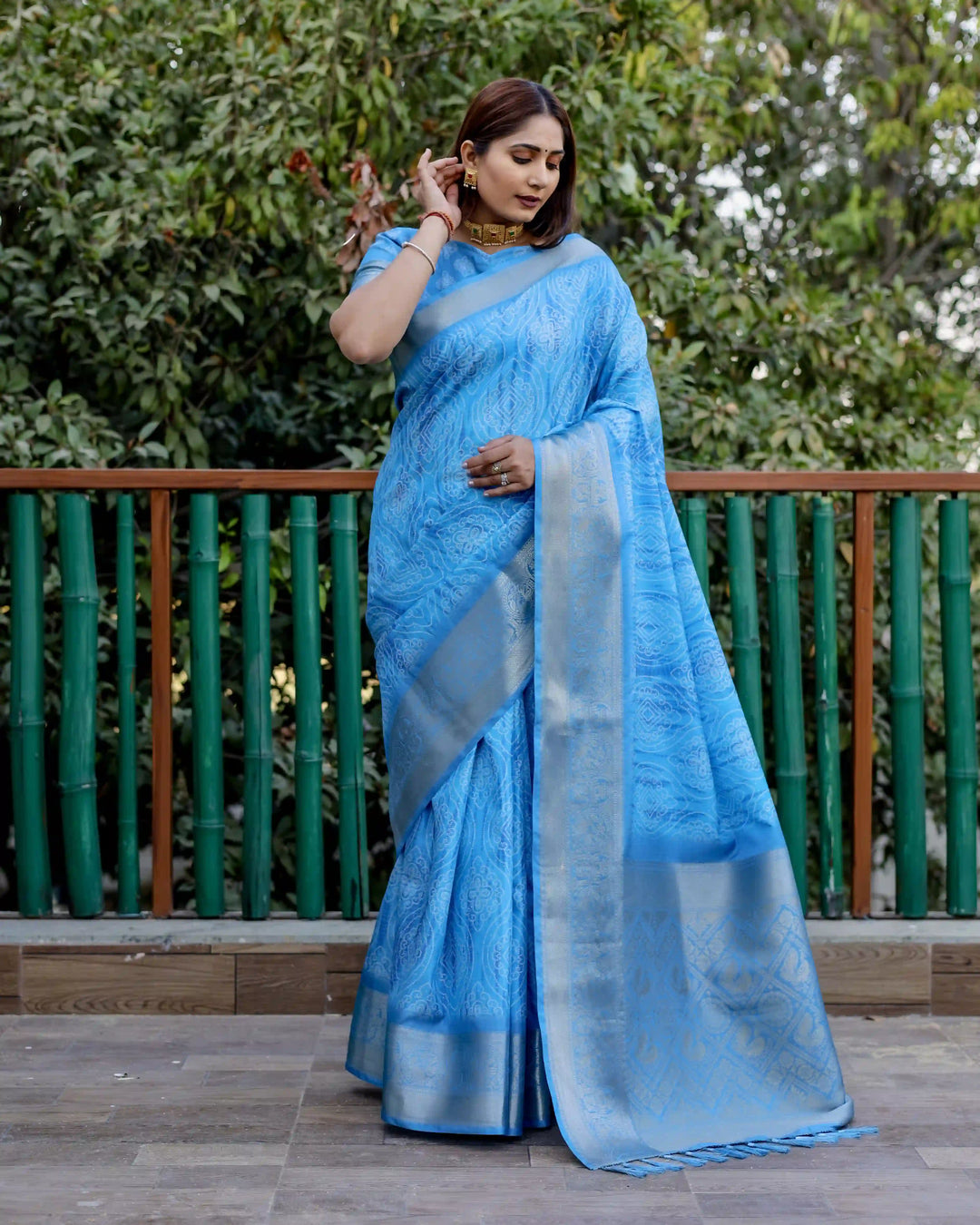 Designer Dola Silk Saree | Beautified with Wevon Pallu Border Designer, Digital Printed Work