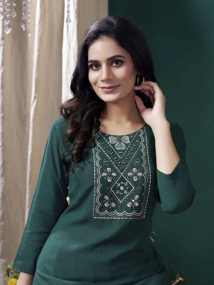 Comfortable Green Maaza Cotton Kurti Set | Indian Kurti for Women
