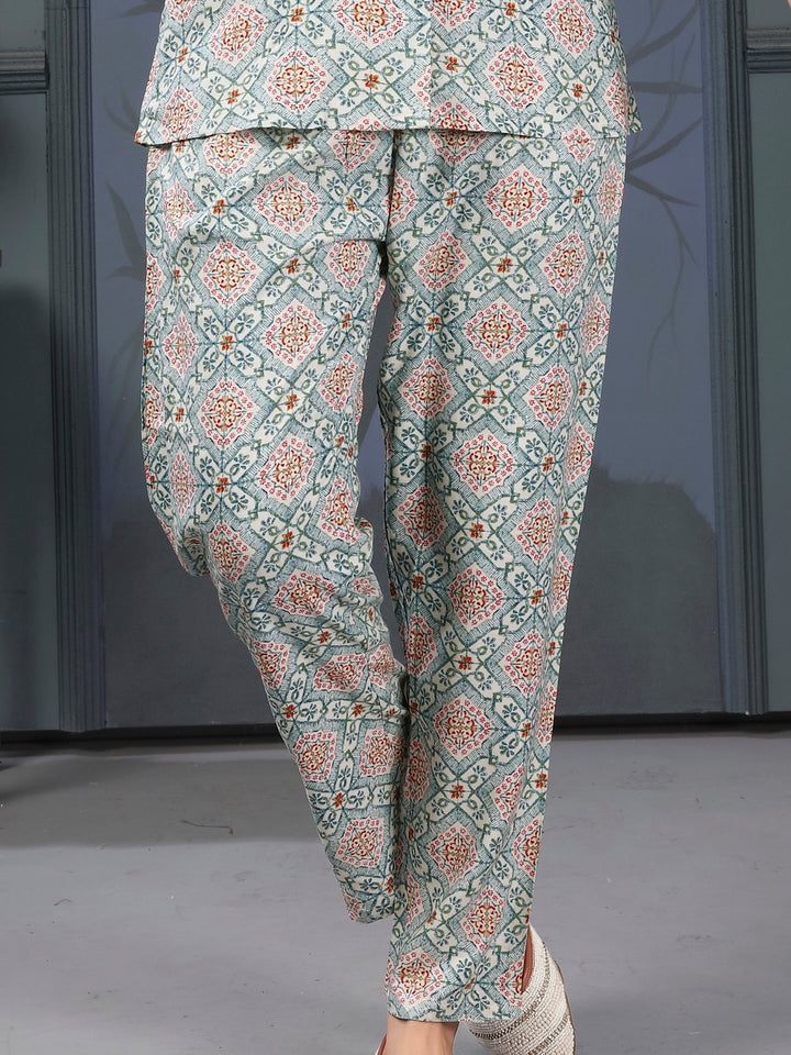 Charming Grey Digital Printed Rayon Top Palazzo Co-Ord Set