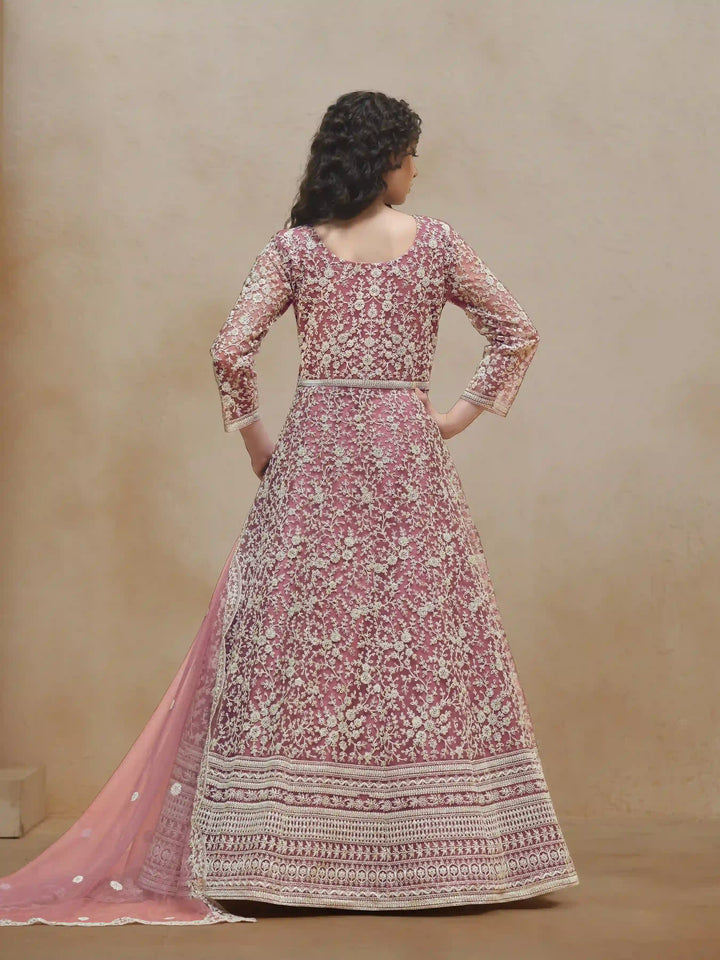 Stunning Designer Net Anarkali with Exquisite Embroidery | Perfect for Weddings & Festive Occasions