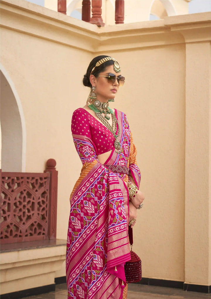 Elegant Weaving Jari Designer Patola Saree | Silk Blend for Special Events