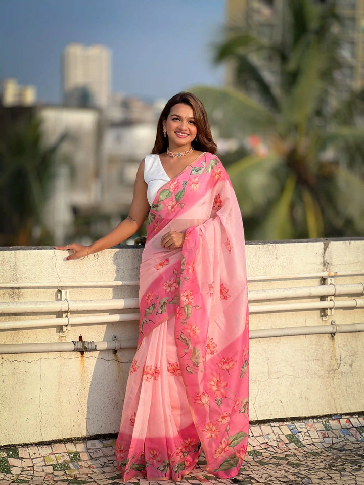 Luxurious Chanderi-Cotton Saree | Designer Digital Prints for Weddings
