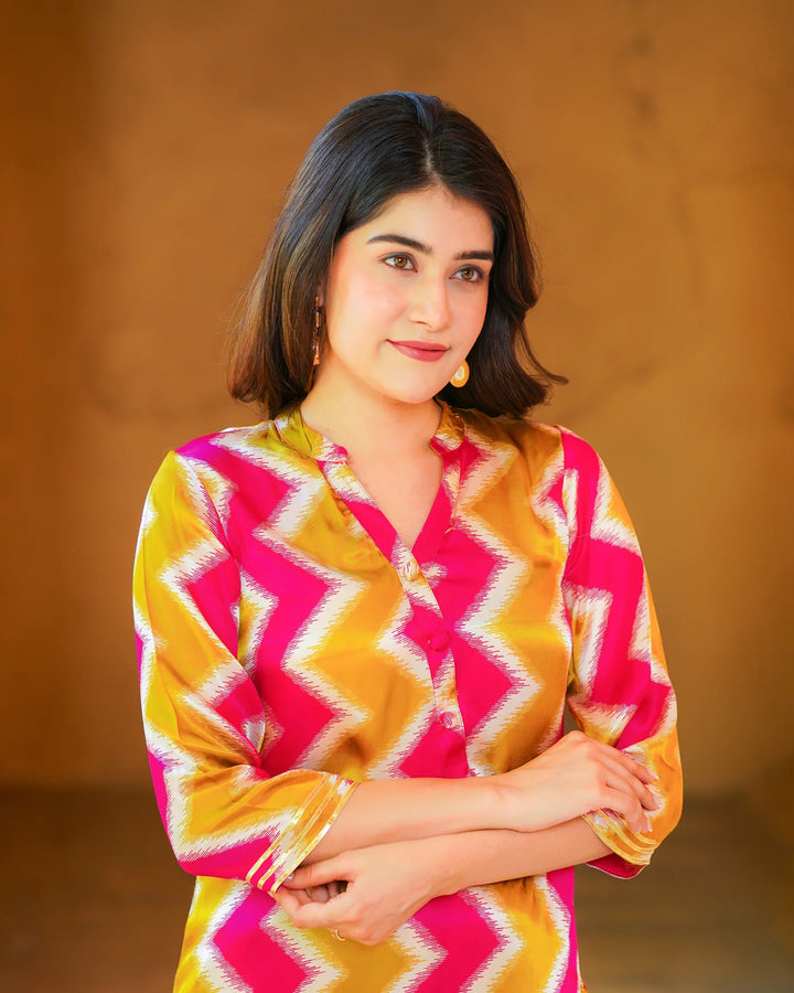 Women’s Kurta Set | Muslin Fabric Digital Print Kurti for Ethnic Wear