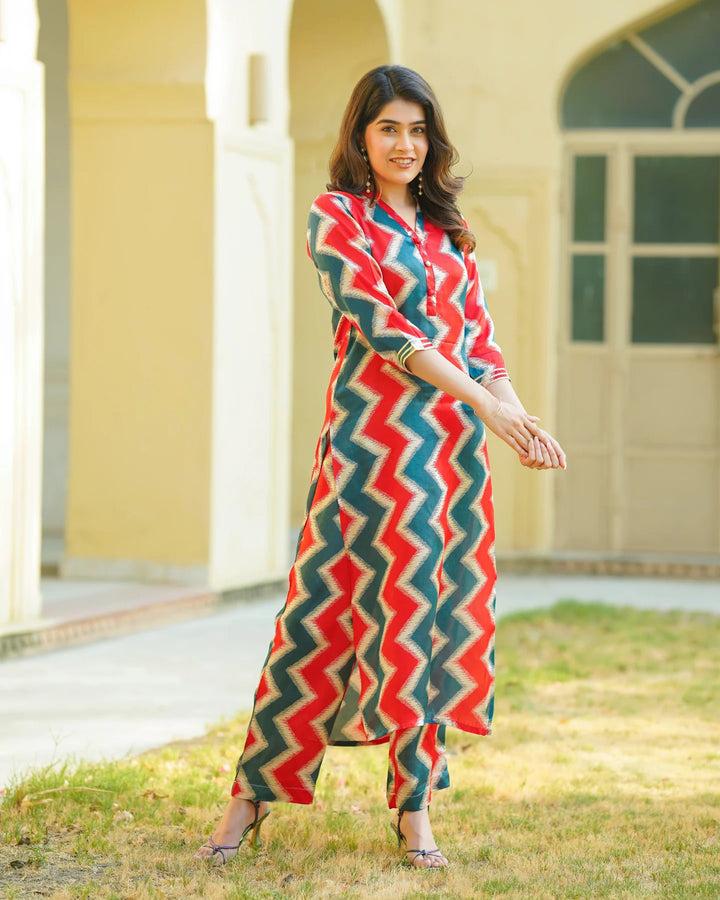 Women’s Kurta Set | Muslin Fabric Digital Print Kurti for Ethnic Wear