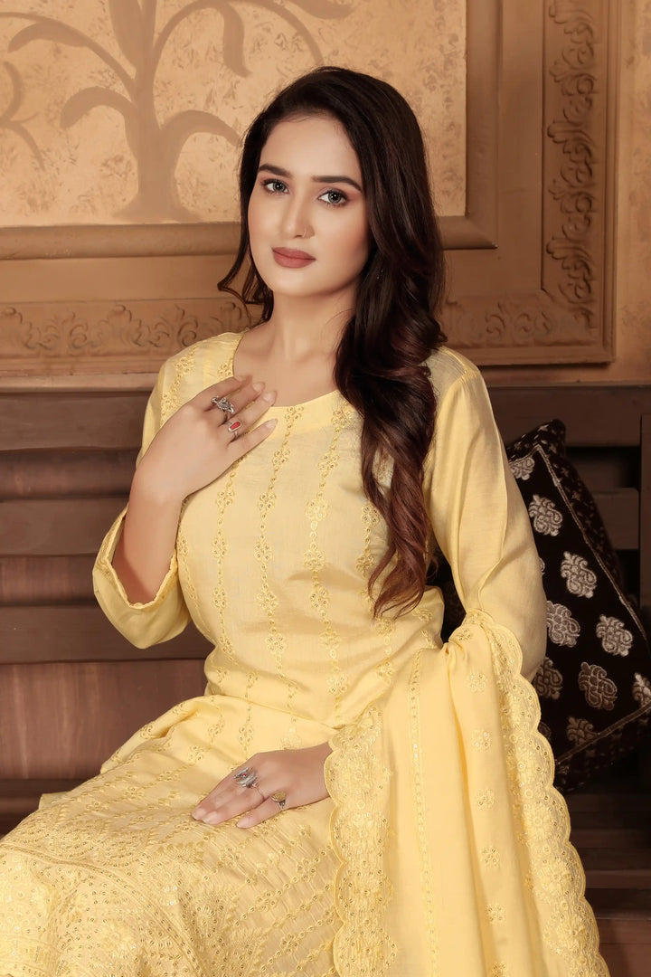 Peri Chanderi Salwar Kameez | Elegant Embroidered Festive Wear