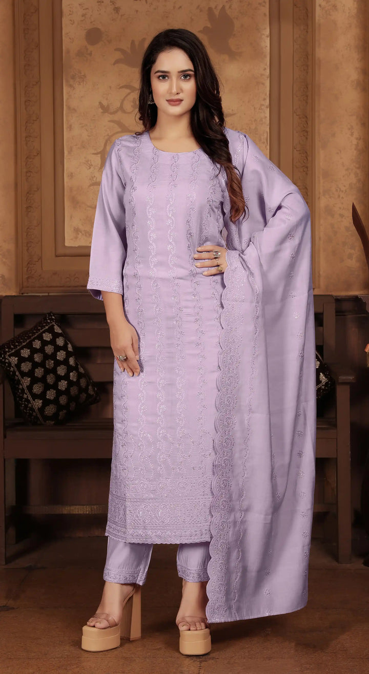 Peri Chanderi Salwar Kameez | Elegant Embroidered Festive Wear