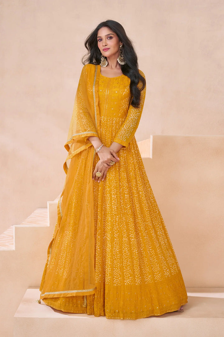 Georgette Anarkali with Net Dupatta | Perfect Ethnic Wear for Women