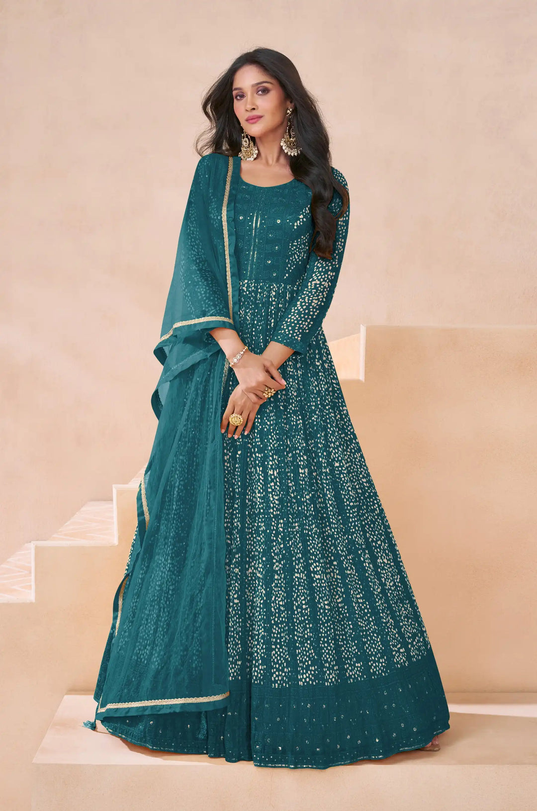 Georgette Anarkali with Net Dupatta | Perfect Ethnic Wear for Women