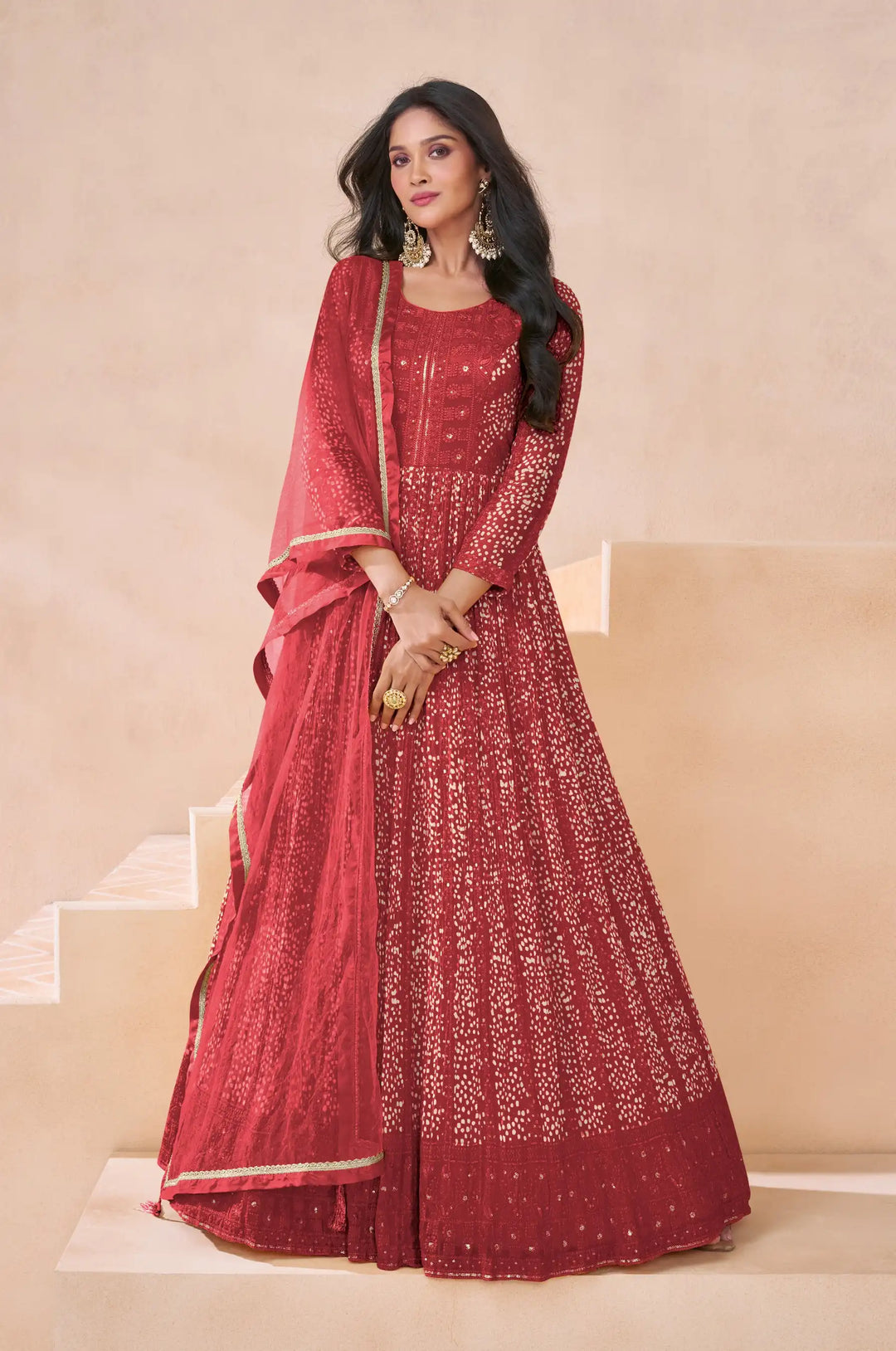 Georgette Anarkali with Net Dupatta | Perfect Ethnic Wear for Women