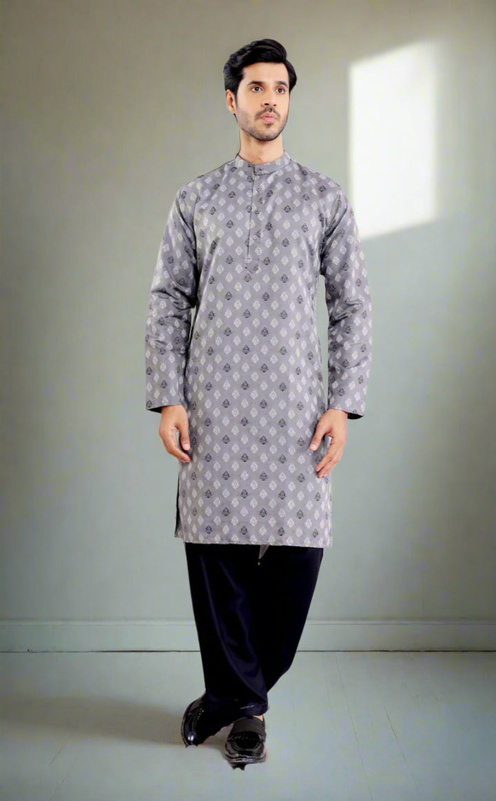Traditional Festive Kurta | Elegant Wevon Jacquard Designer Work