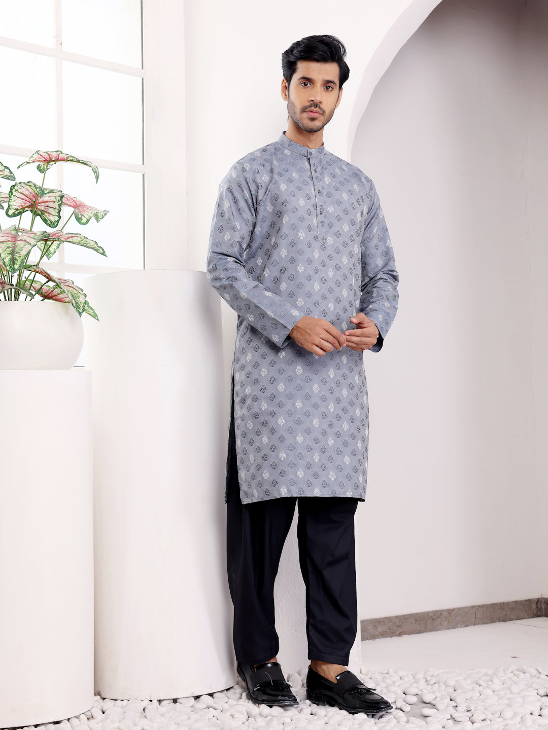 Designer Kurta for Festive Wear | Viscose with Wevon Jacquard Work