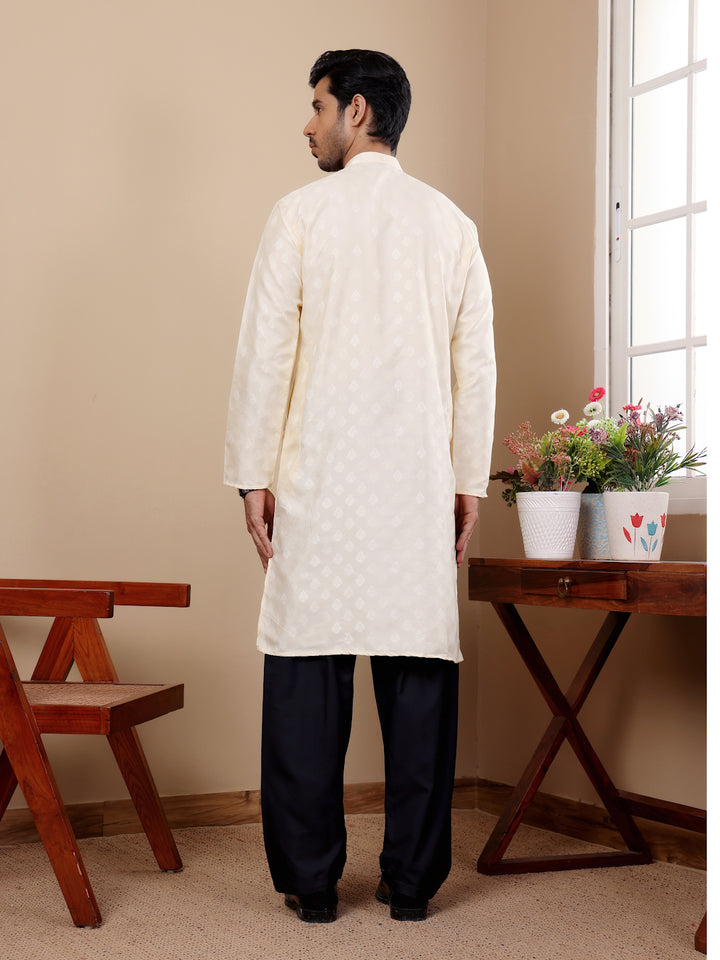 Designer Kurta for Festive Wear | Viscose with Wevon Jacquard Work