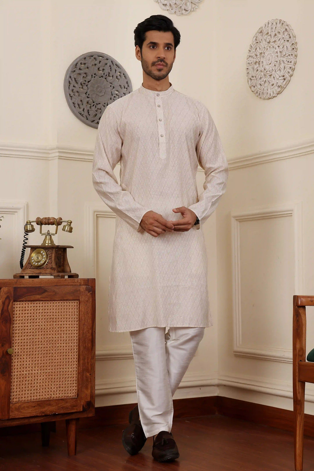 Festive Wear White Kurta Pajama | Stylish Modal Silk & Art Silk Ensemble