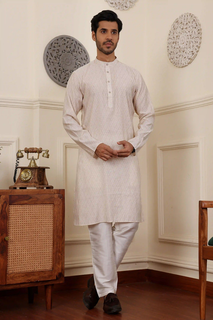 Festive Wear White Kurta Pajama | Stylish Modal Silk & Art Silk Ensemble