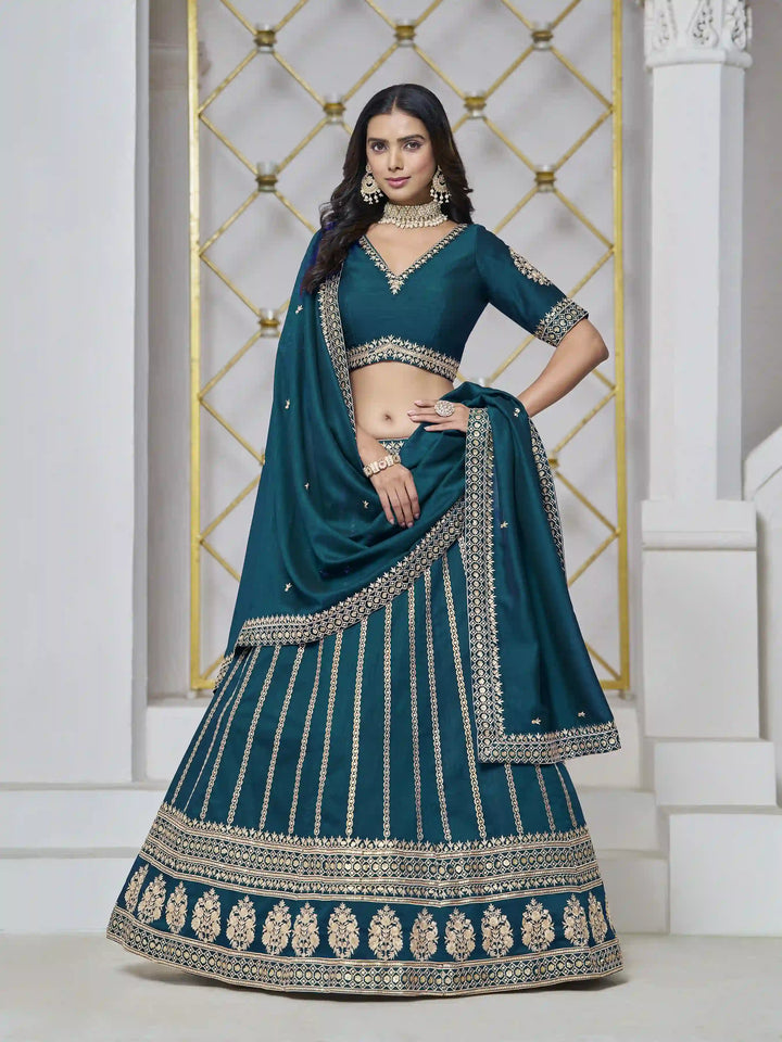 Designer Art Silk Lehenga Choli | Traditional Wedding Wear with Embroidery
