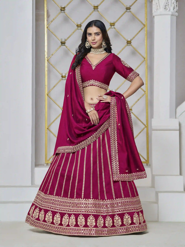 Designer Art Silk Lehenga Choli | Traditional Wedding Wear with Embroidery