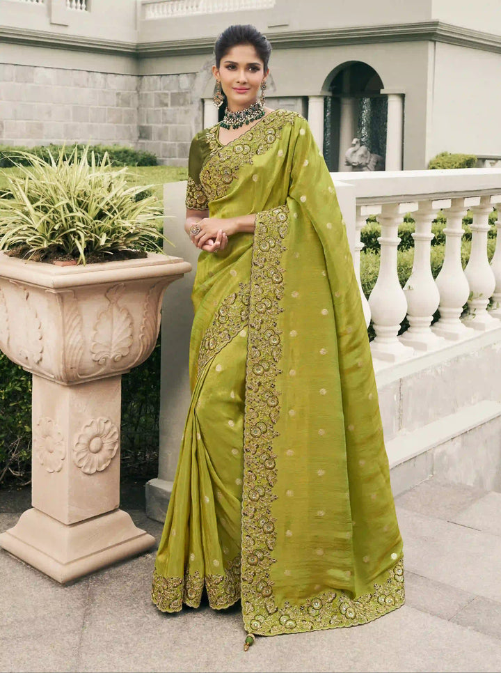 Designer Viscose Tissue Saree | Beautified with Wevon Jacquard Designer Embroidery Work