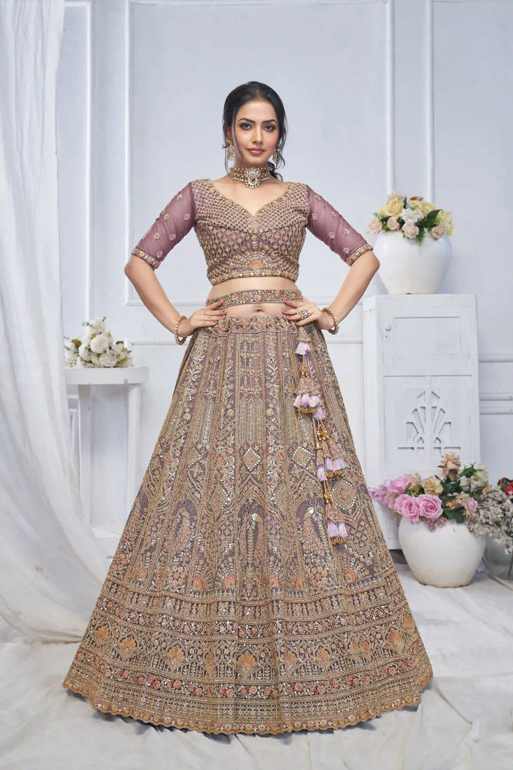 Designer Soft Net Lehenga Choli | Embroidery and Stone Work for Weddings