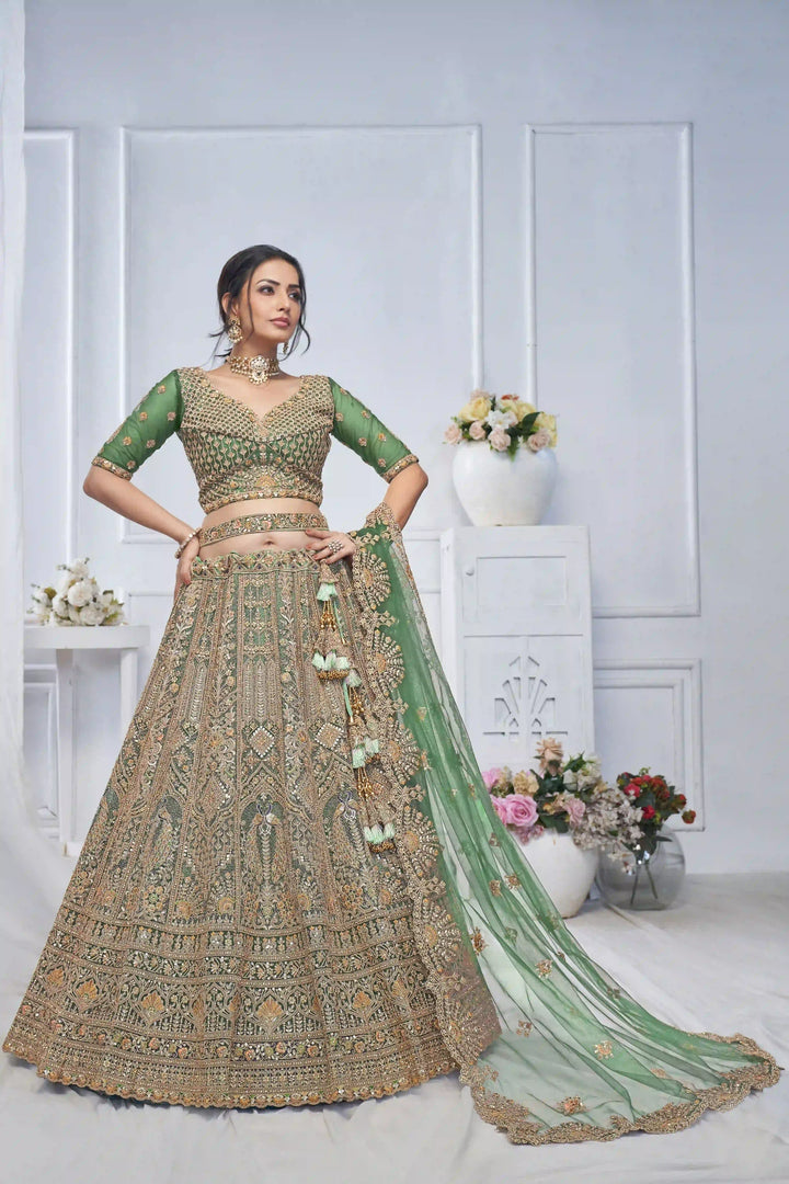 Designer Soft Net Lehenga Choli | Embroidery and Stone Work for Weddings