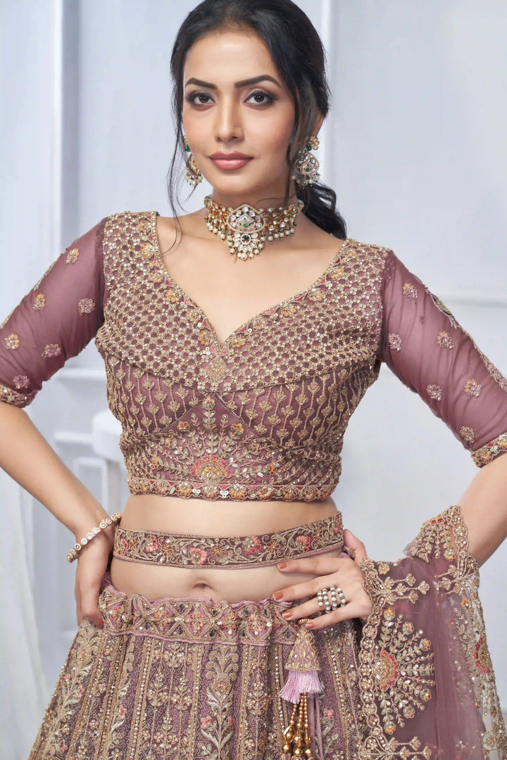 Designer Soft Net Lehenga Choli | Embroidery and Stone Work for Weddings