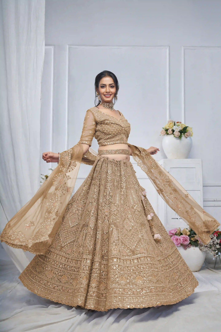 Designer Soft Net Lehenga Choli | Embroidery and Stone Work for Weddings
