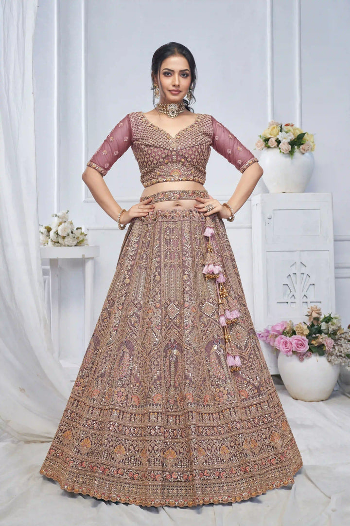 Designer Soft Net Lehenga Choli | Embroidery and Stone Work for Weddings