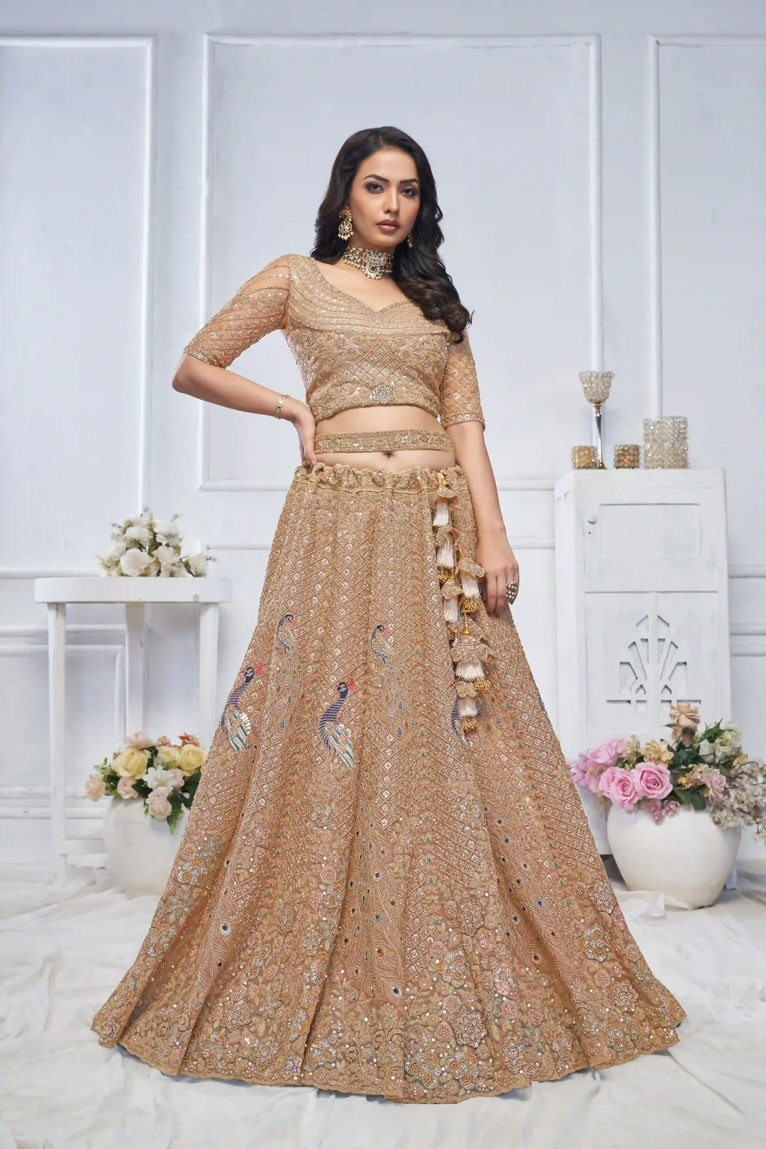Soft Net Lehenga Choli with Dupatta | Designer Thread & Stone Work for Weddings