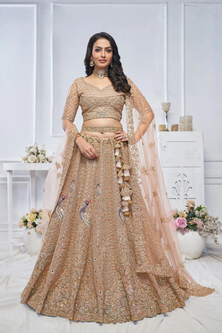 Soft Net Lehenga Choli with Dupatta | Designer Thread & Stone Work for Weddings