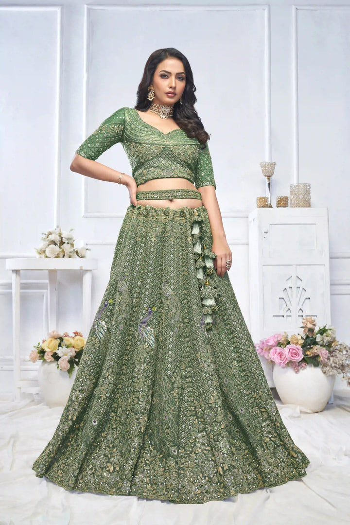Soft Net Lehenga Choli with Dupatta | Designer Thread & Stone Work for Weddings