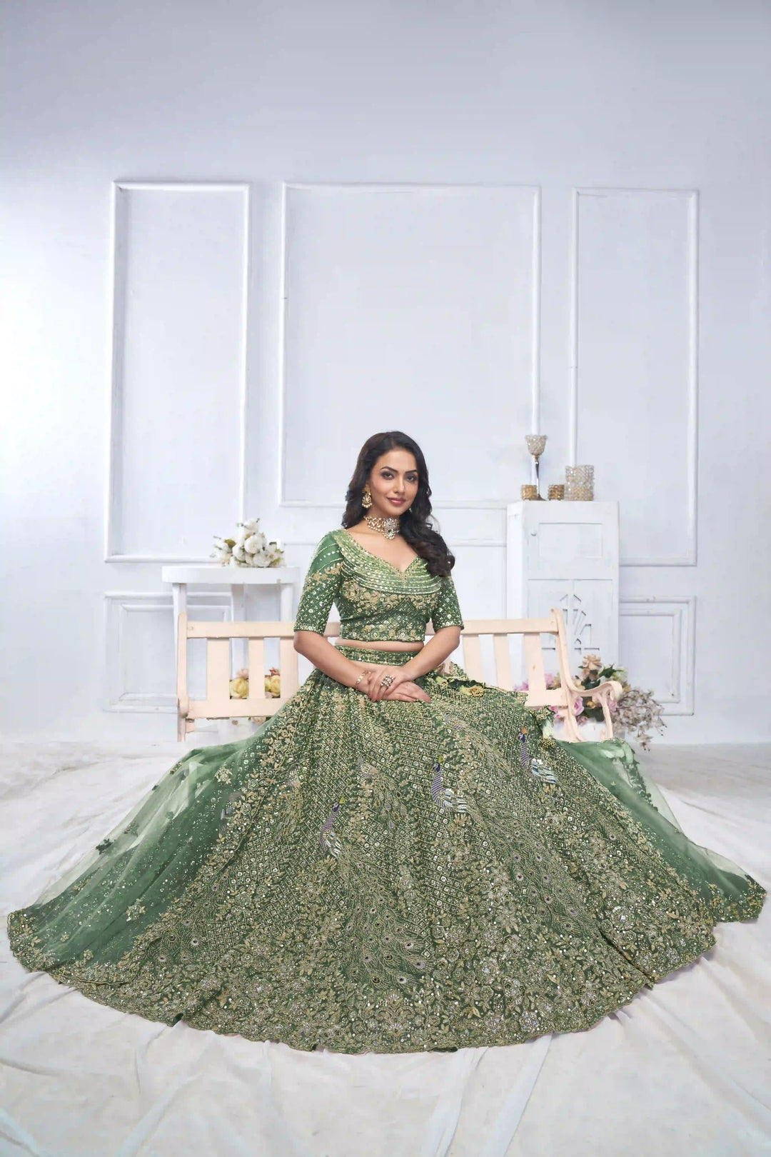 Soft Net Lehenga Choli with Dupatta | Designer Thread & Stone Work for Weddings