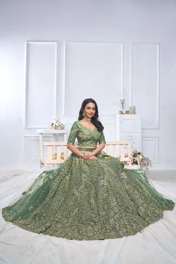Soft Net Lehenga Choli with Dupatta | Designer Thread & Stone Work for Weddings