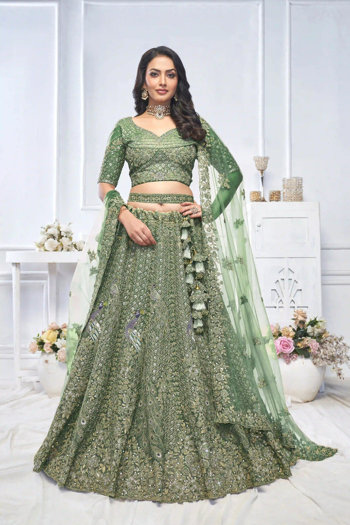 Soft Net Lehenga Choli with Dupatta | Designer Thread & Stone Work for Weddings