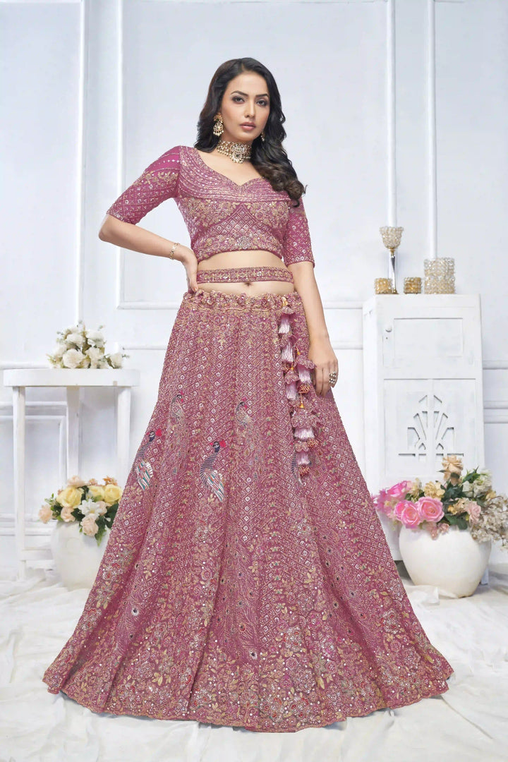 Soft Net Lehenga Choli with Dupatta | Designer Thread & Stone Work for Weddings