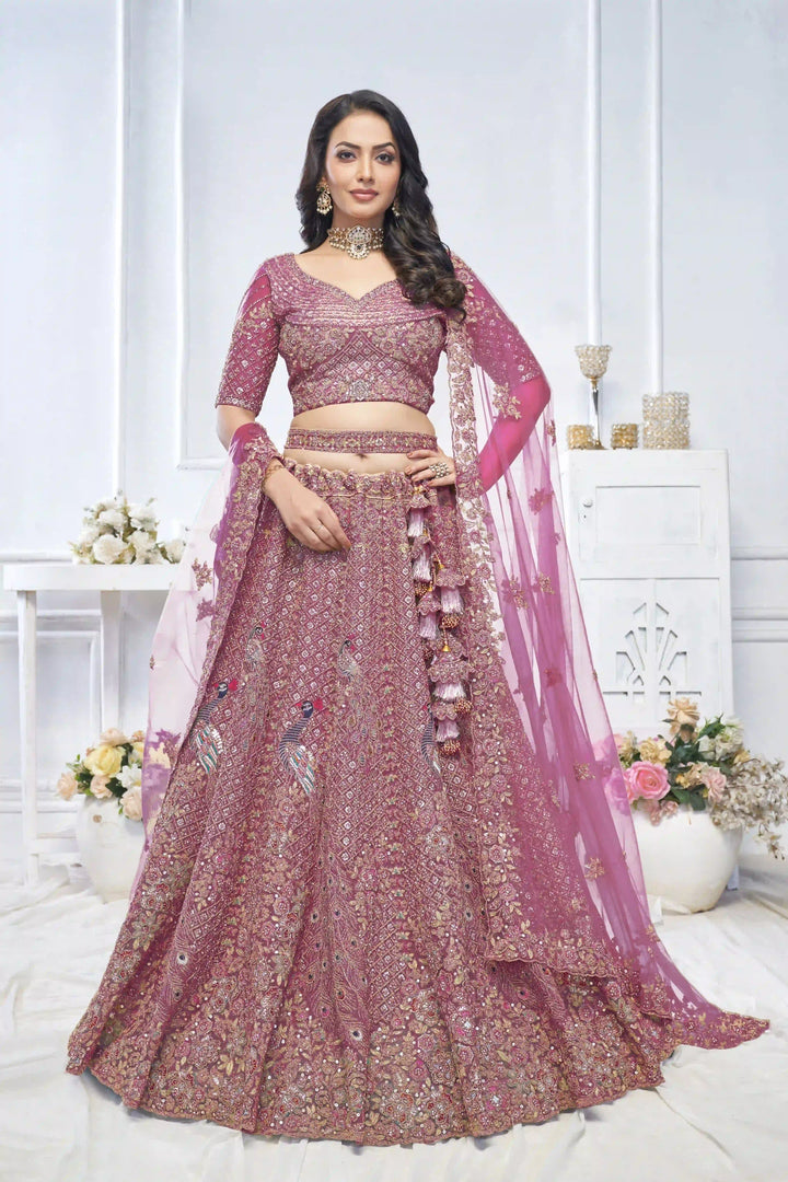 Soft Net Lehenga Choli with Dupatta | Designer Thread & Stone Work for Weddings