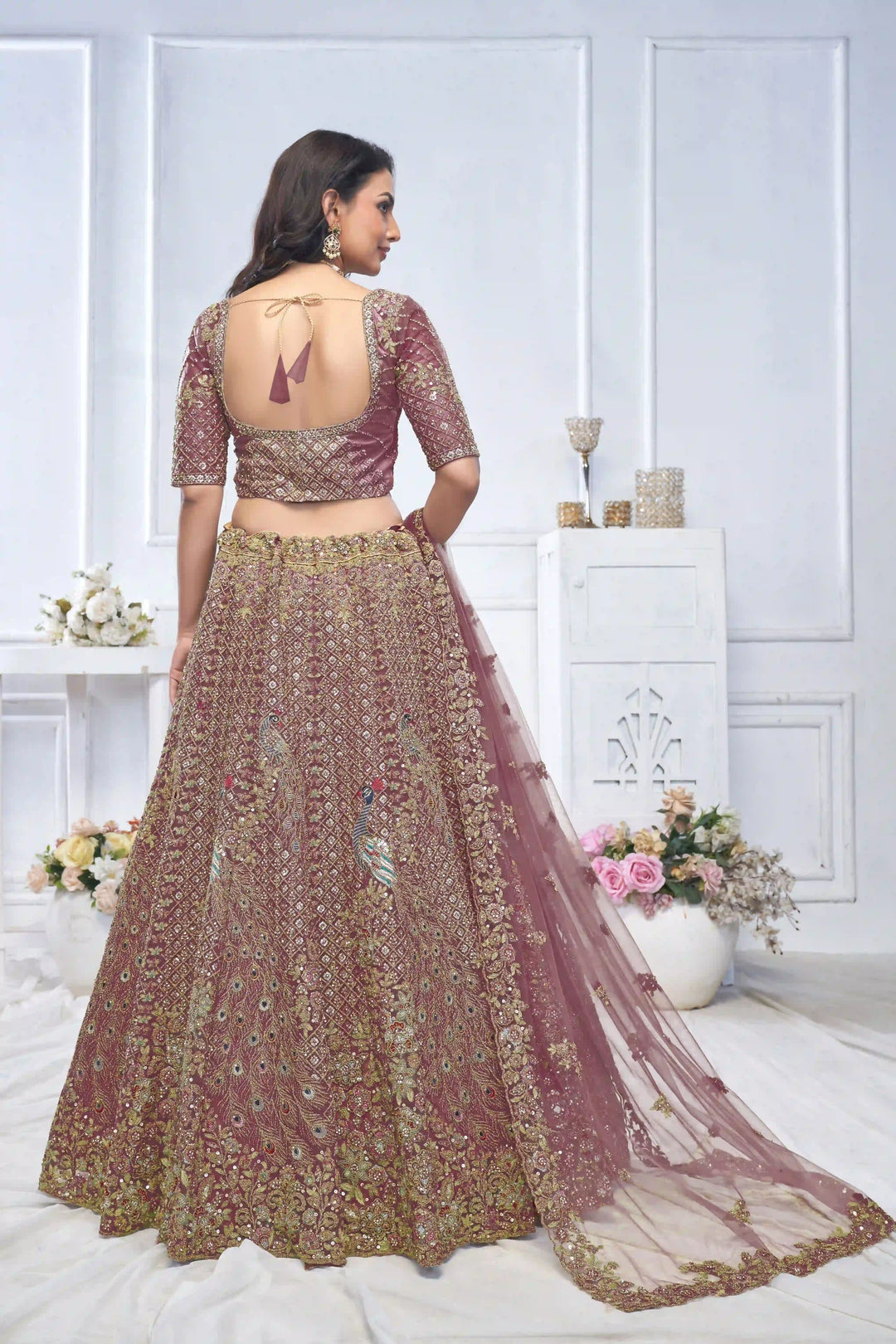Soft Net Lehenga Choli with Dupatta | Designer Thread & Stone Work for Weddings