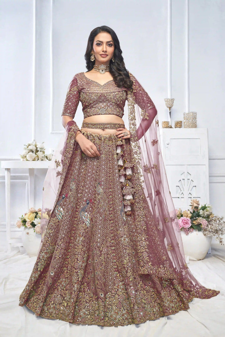Soft Net Lehenga Choli with Dupatta | Designer Thread & Stone Work for Weddings