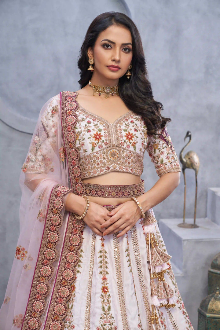 Designer Organza Lehenga Choli with Dupatta | Fancy Embroidered Wedding Wear