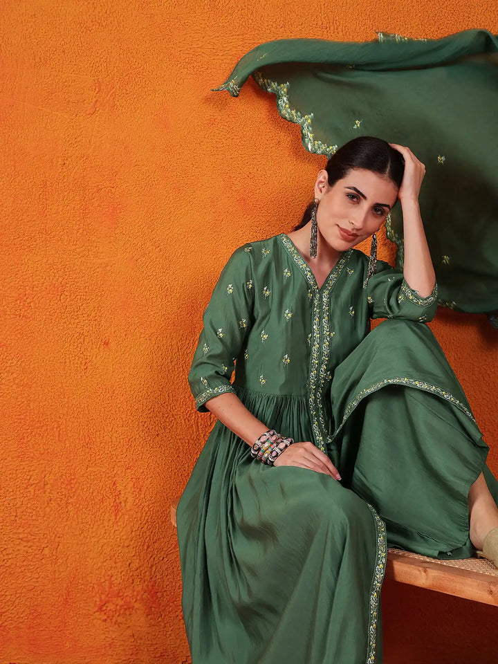 Stunning Silk Salwar Kameez with Embellished Detailing | Perfect for Festive Celebrations