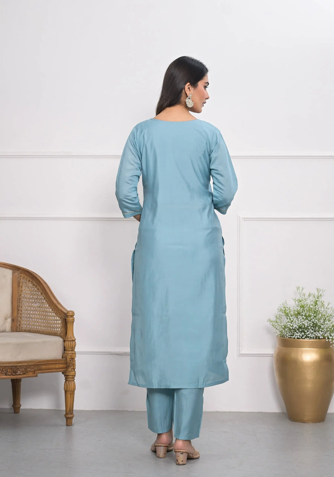 Chic Blue Viscoce Silk and Viscoce Silk Combination | Accentuated by a Jacquard Dupatta
