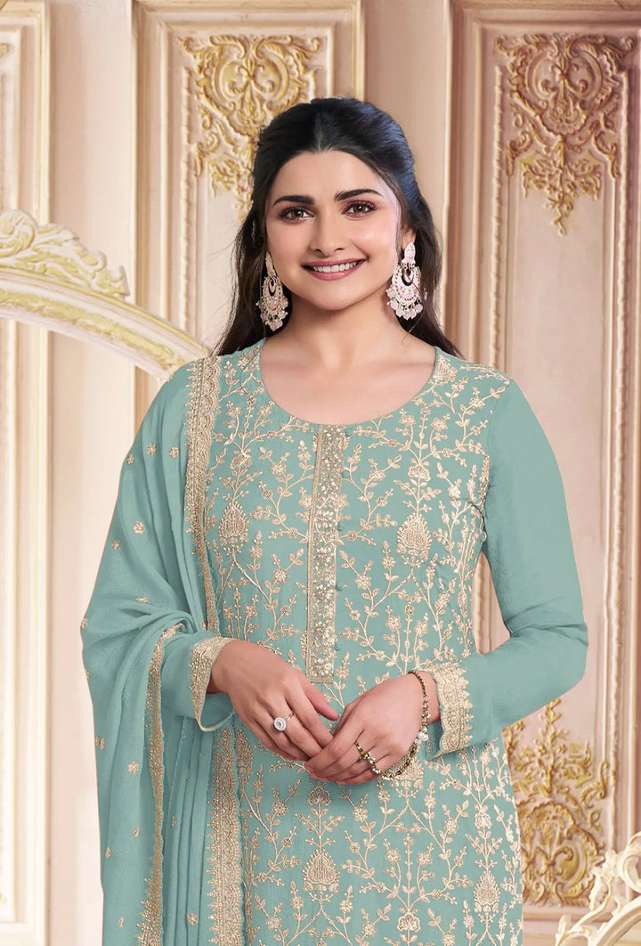 Chic Georgette and Santoon Combination | Highlighting a Stunning Georgette Dupatta