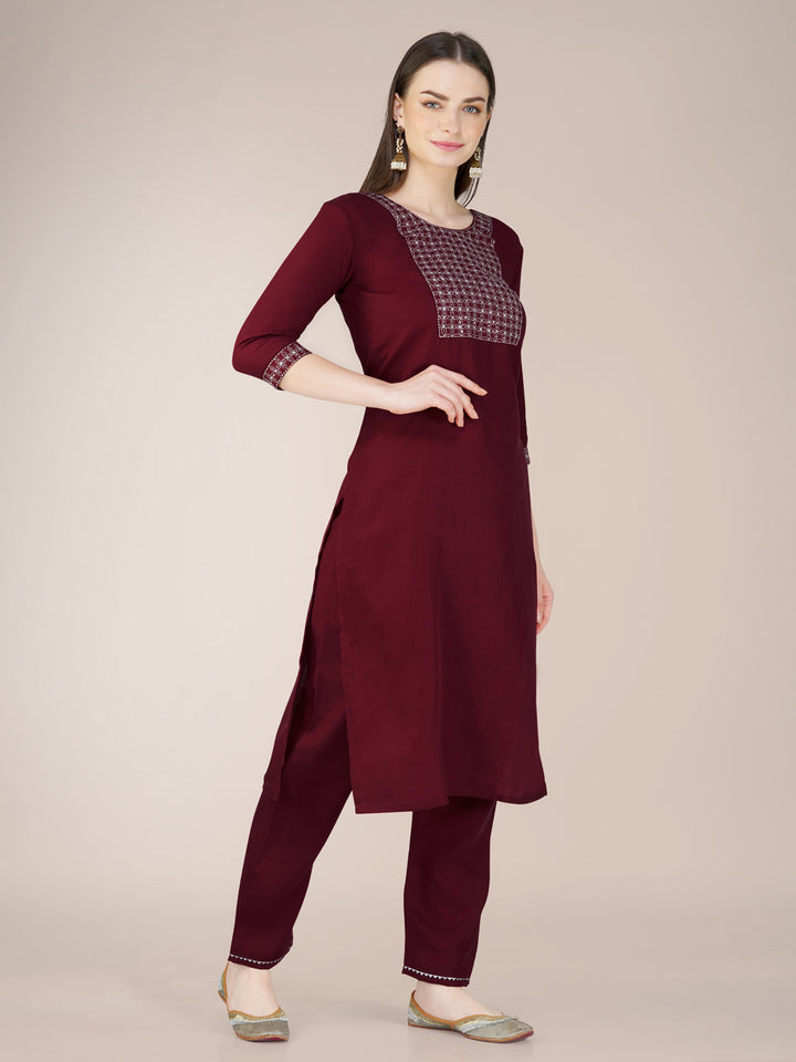 Chic Cotton Blend Combination | Accentuated by a Silk Blend Dupatta
