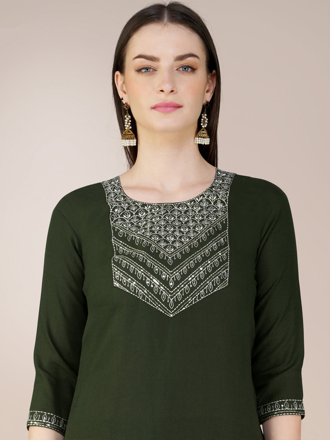 Chic Cotton Blend Combination | Accentuated by a Silk Blend Dupatta