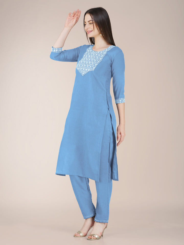 Chic Cotton Blend Combination | Accentuated by a Silk Blend Dupatta