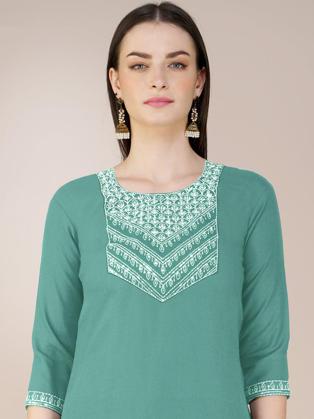 Chic Cotton Blend Combination | Accentuated by a Silk Blend Dupatta