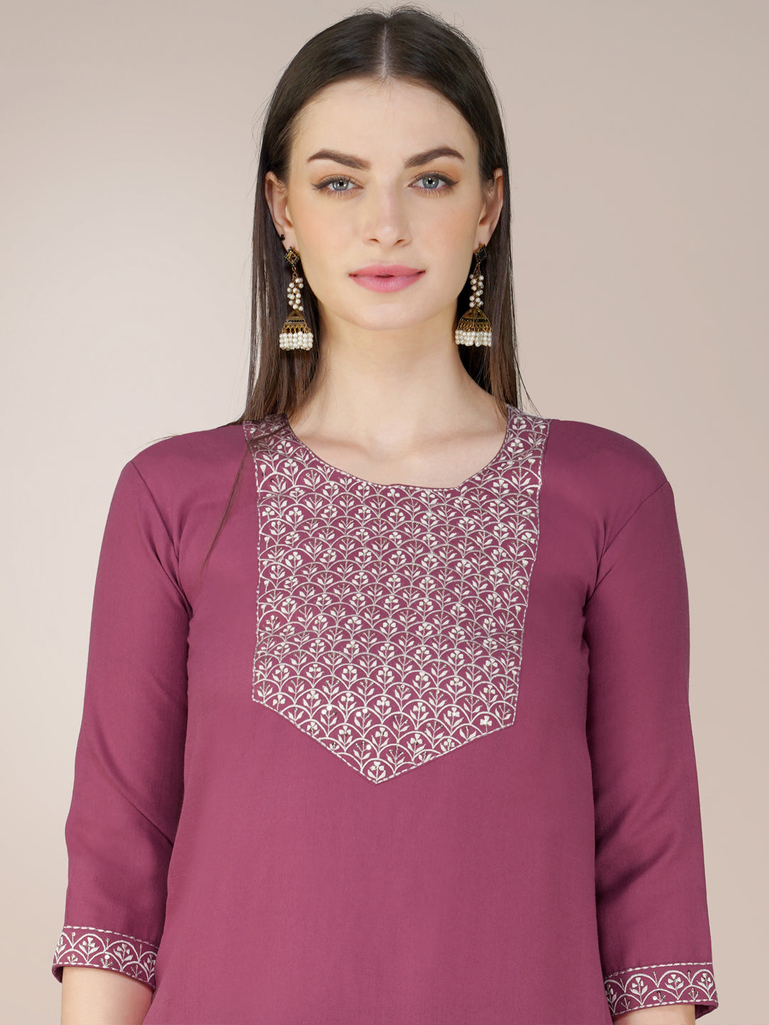 Chic Cotton Blend Combination | Accentuated by a Silk Blend Dupatta