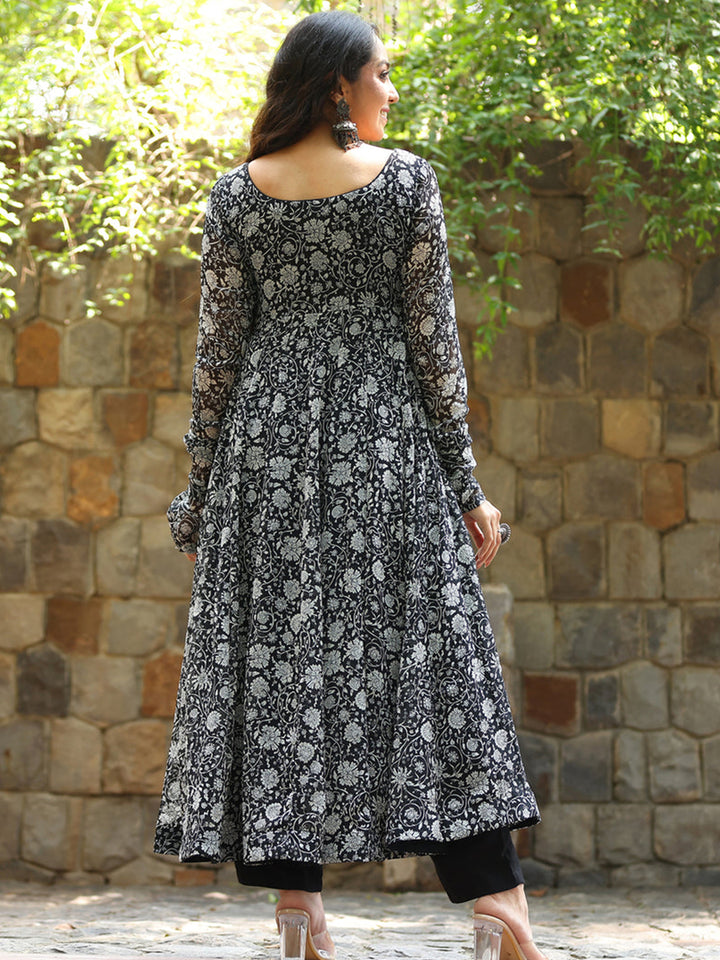Elegant Indian Ethnic Wear Kurti | Designer Floral Printed Georgette Kurta