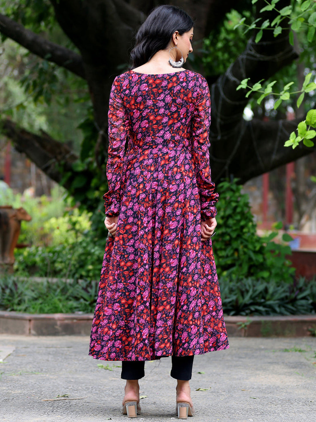 Elegant Multi Georgette Kurti | Designer Floral Printed Women Kurta