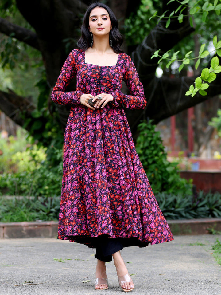 Elegant Multi Georgette Kurti | Designer Floral Printed Women Kurta